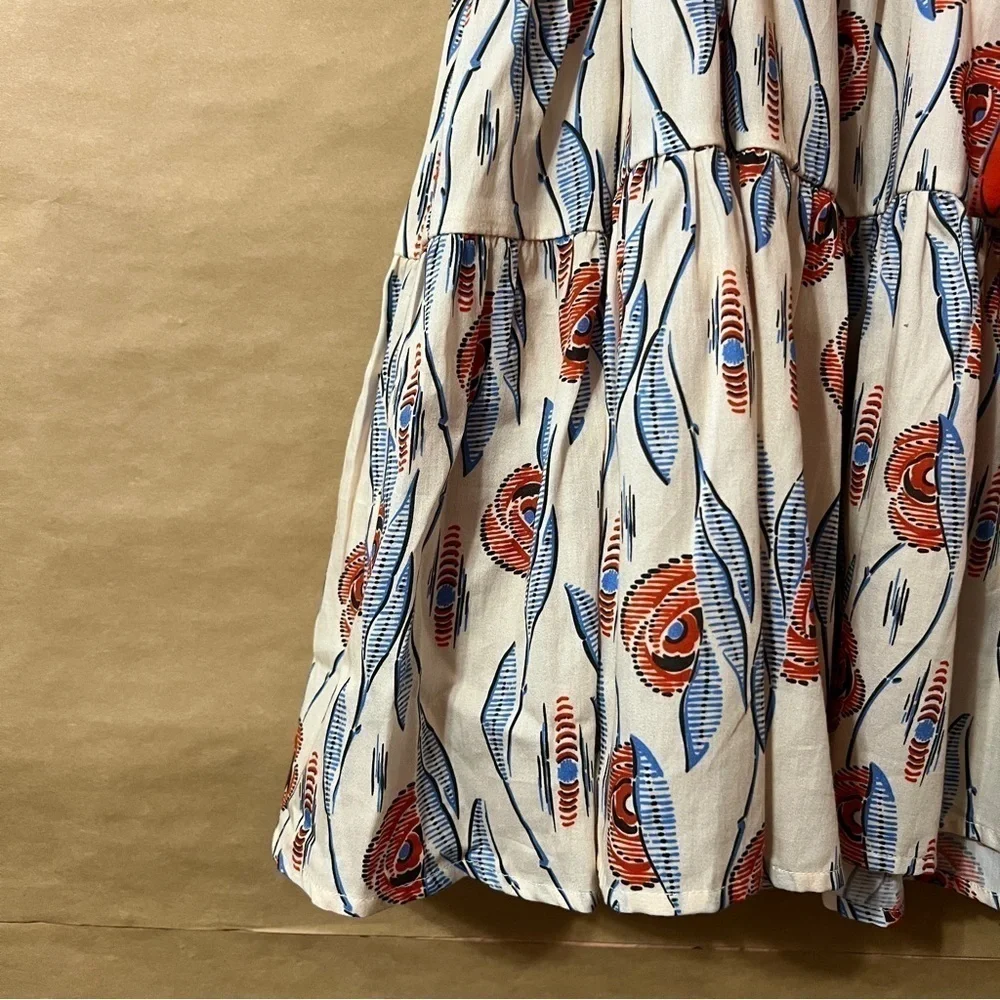 Paolita | Efterpe Tiered Mini Dress Floral Print Belted Puff Sleeves Size XS